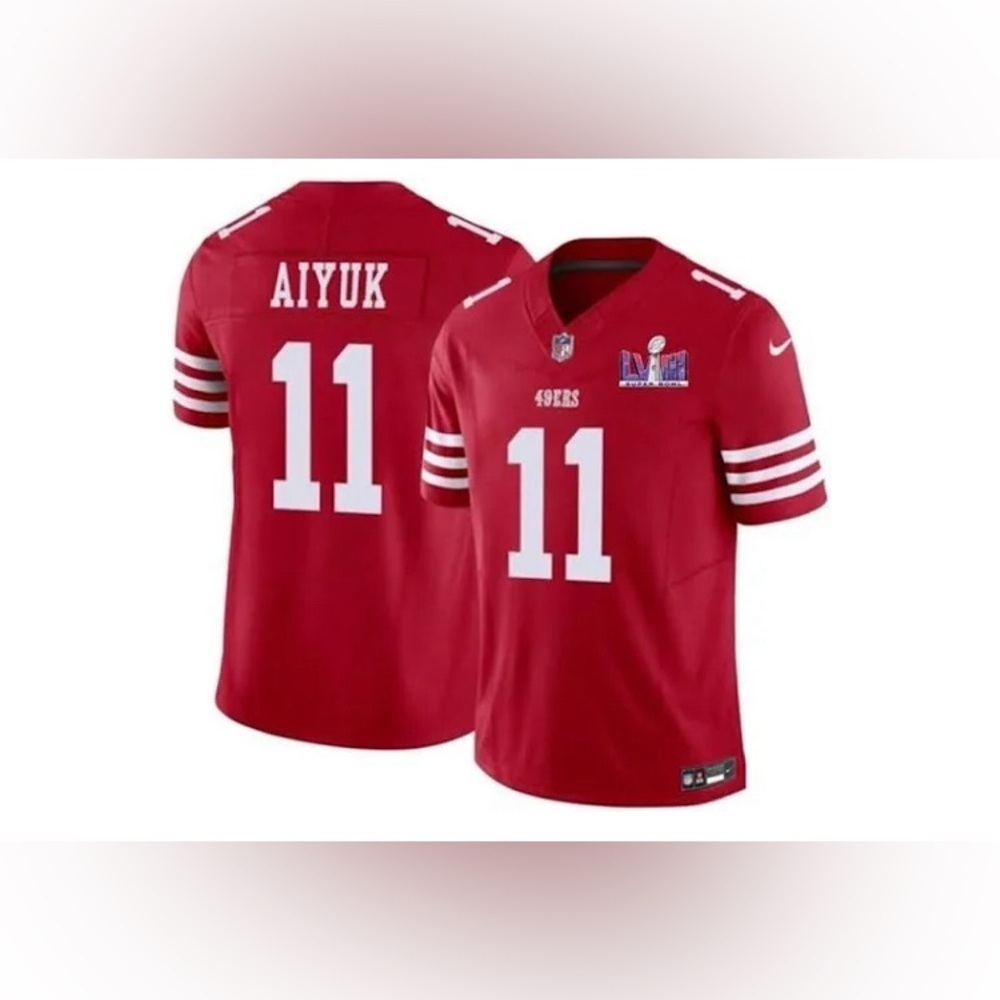 San Francisco 49ers #11 Brandon Aiyuk Nike- NEW-Red 2024 Super Bowl LVIII Jersey